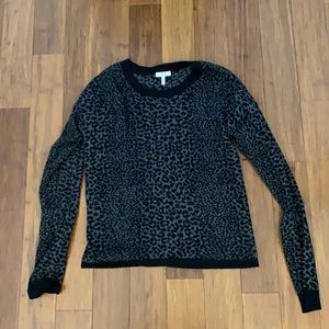 Joie black leopard sweater size small